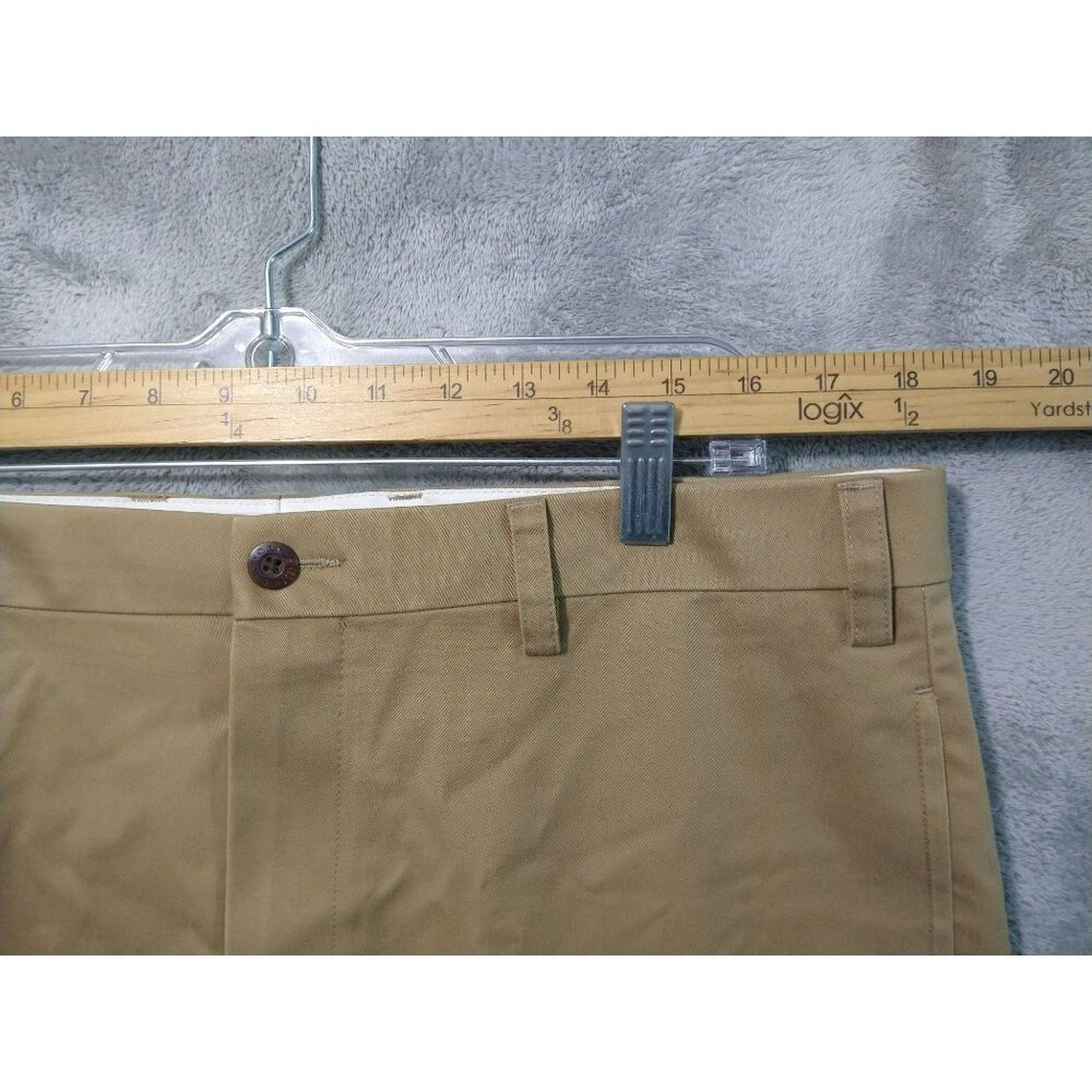 Orvis Pants Mens 36 x 32 Beige Chino Flat Front Mid Rise Cotton Casual Preppy - Picture 3 of 9